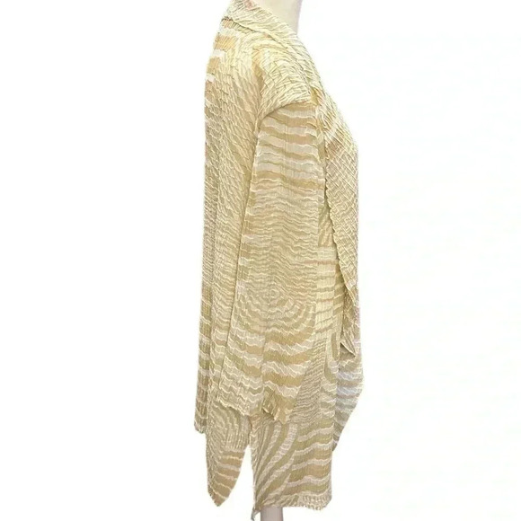 Chicos Travelers Crinkled Jacket Sz 3 XL Canella Tan Geo Swirl Artsy NWT $119 - Picture 3 of 9